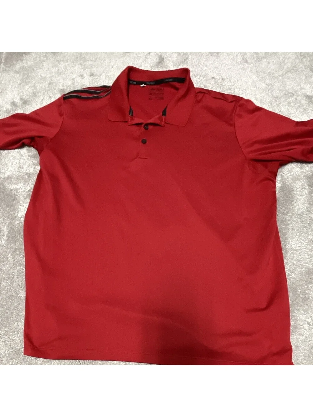 adidas Climacool Men's XL Polo Red/Black Solid Short Sleeve Collared Logo